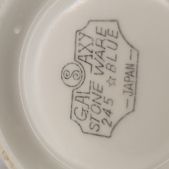 Vintage Galaxy Stone Ware Creamer & Sugar Set Blue Made in Japan - Picture 8 of 9